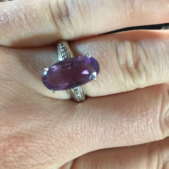 Silver and purple amethyst size 7 - Picture 1 of 3